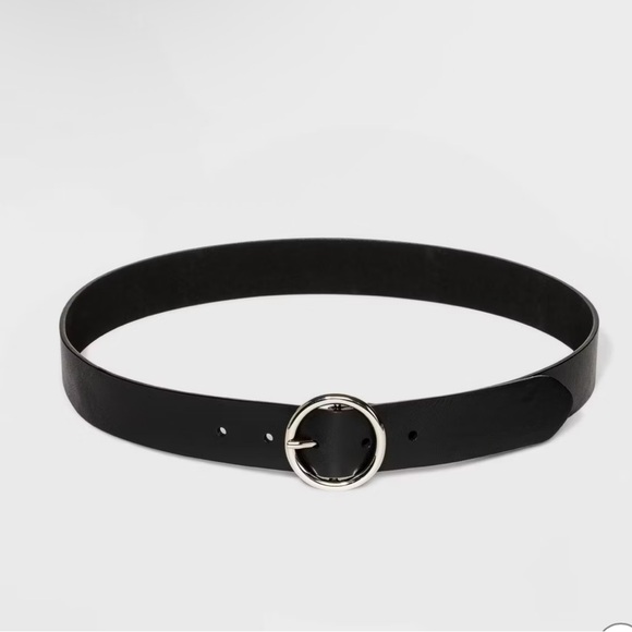 wild fable Accessories - Wild Fable Women’s Black Belt with Silver Round Buckle